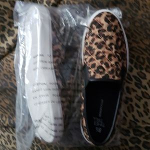 Quilted Leopard Print Sneakers Multiple Sizes NWT